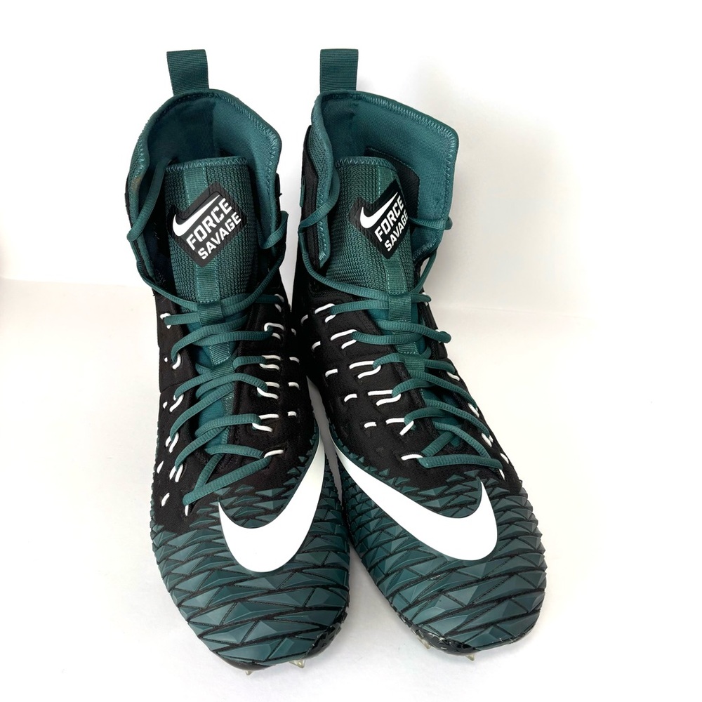 Nike Force Savage Elite TD Football Cleats Size 15 Green Black Eagles Colors